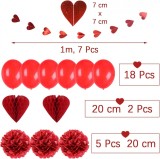 Cumpara ieftin Set 41 piese baloane si decoratiuni pentru ziua indragostitilor Sunbeauty, latex, hartie, multicolor