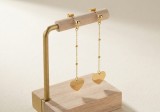 Cumpara ieftin Cercei din Argint 925 Placati cu Aur Shimmering Heart Drops , Fluiditate E i Romantism Minimalist