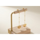 Cercei din Argint 925 Placati cu Aur Shimmering Heart Drops , Fluiditate E i Romantism Minimalist