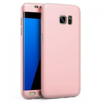 Capac de protectie Full cover 360&amp;deg; pentru Samsung Galaxy S7 Edge, rose gold foto