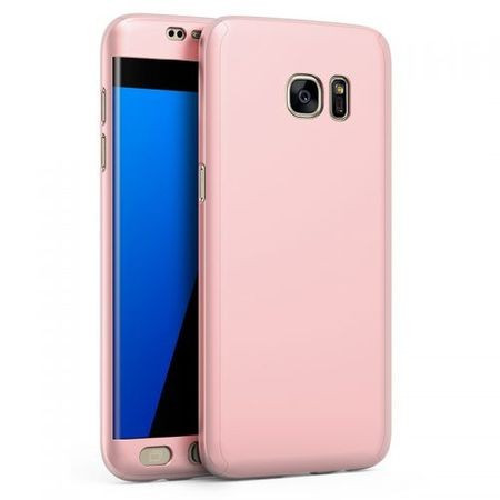 Capac de protectie Full cover 360&deg; pentru Samsung Galaxy S7 Edge, rose gold