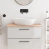 VidaXL Blat de baie, 80x50x2 cm, lemn masiv netratat