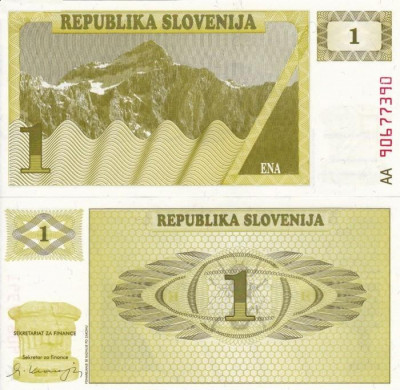 SLOVENIA 1 tolar 1990 UNC!!! foto