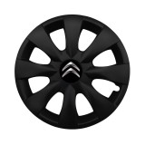 Set 4 capace roti potrivite jantelor de 15 inchi (R15) compatibile CITROEN, Model - 316 Black Edition