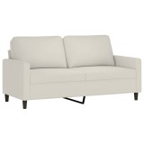 Cumpara ieftin Canapea cu 2 locuri, crem, 140 cm, catifea