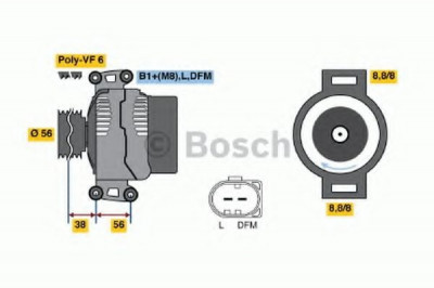 Generator / Alternator VW BEETLE Cabriolet (5C7) (2011 - 2016) BOSCH 0 986 046 180 foto