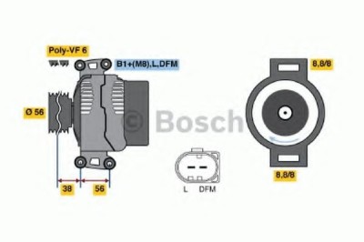 Generator / Alternator SKODA YETI (5L) (2009 - 2016) BOSCH 0 986 046 180 foto