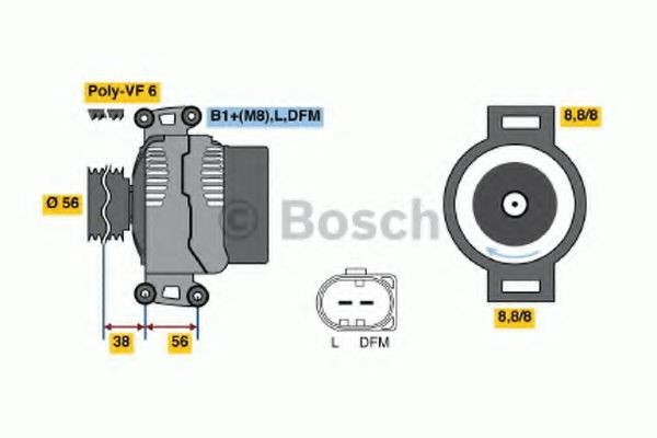 Generator / Alternator SKODA YETI (5L) (2009 - 2016) BOSCH 0 986 046 180