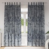 vidaXL Perdele din catifea , set de 2 piese cu inele gri argintiu, 260 x 140 cm