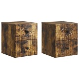 vidaXL Dulap de noapte suspendat 2 pcs Stejar fumuriu Lemn prelucrat 898136