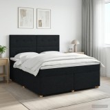 Cumpara ieftin Pat boxspring cu saltea Negru 160 x 200 cm Tesatura