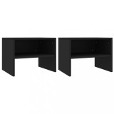 vidaXL Noptiere, 2 buc., negru, 40 x 30 x 30 cm, PAL