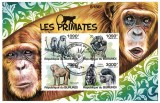Timbre Burundi 2011: Maimuțe / Colita, Fauna Africană, Colecție Rară, Tematică Animale, Posta Africa, Valoare Numismatică
