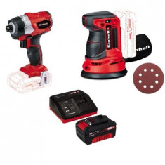 Surubelnita cu impact cu acumulator Einhell PXC TE-CI 18 Li Brushless-Solo, 2900 RPM, 180 Nm + Slefuitor rotativ cu acumulator Einhell PXC TE-RS 18 Li