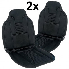 Set 2x Huse Scaun Auto cu Incalzire 12V Reglabila pe 2 Trepte, DeluxeCar