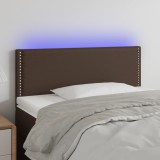 Cumpara ieftin Tăblie de pat cu LED, maro, 90x5x78/88 cm, piele ecologică