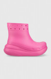 Cumpara ieftin Crocs cizme Classic Crush Rain Boot femei, culoarea roz, 207946 207946.6UB-6UB