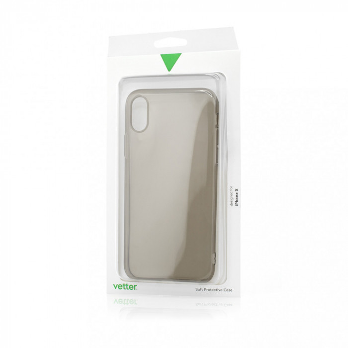 Husa de protectie Vetter pentru iPhone XS, X, Soft Touch Ultra Slim, Grey