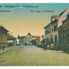 819 - ALBA-IULIA, street, Romania - old postcard - unused - 1917