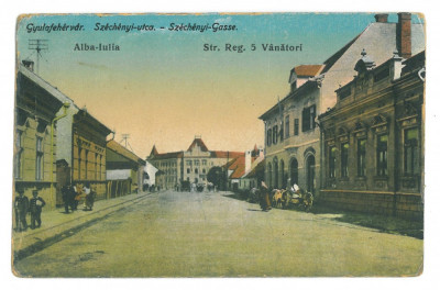 819 - ALBA-IULIA, street, Romania - old postcard - unused - 1917 foto