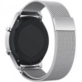 Cumpara ieftin Curea ceas Smartwatch Samsung Galaxy Watch 46mm, Samsung Watch Gear S3, Silver Milanese Loop, iUni 22 mm Otel Inoxidabil