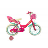 Bicicleta pentru fete Barbie, 14 inch, culoare roz, frana de mana fata si spate PB Cod:31480-DR