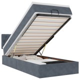Cumpara ieftin Cadru de pat otoman cu saltea catifea gri inchis 90x190cm