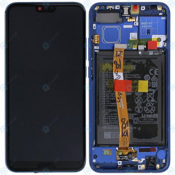 Huawei Honor 10 (COL-L29) Capac frontal al modulului de afișare + LCD + digitizer + baterie albastru fantomă 02351XBP foto