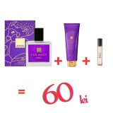 Cumpara ieftin Apa de parfum Far Away Rebel 30 ml cu lotiune de corp Far Away Rebel 125 ml si miniparfum Rebel 8 ml , set complet pentru femei, cu aroma fructat-orie
