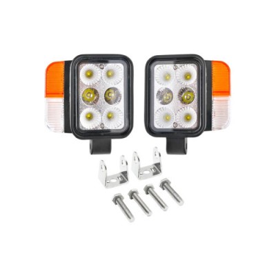 Set faruri universale tractor stanga si dreapta cu LED 10-80V, temperatura culoare 6000K, pozitii 3W LED si semnalizare 3W LED Breckner BK69132 Automo foto