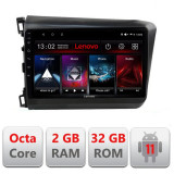 Navigatie dedicata Honda Civic 2012-2015 D-132 Lenovo Octa Core cu Android Radio Bluetooth Internet GPS WIFI DSP 2+32 GB 4G KIT CarStore Technology, EDOTEC