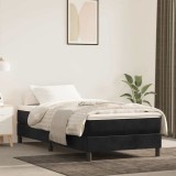 vidaXL Saltea de pat cu arcuri, negru, 100x220x20 cm, catifea