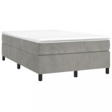 Cumpara ieftin Pat box spring cu saltea, gri deschis, 120x190 cm, catifea