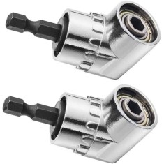Set 2xadaptor unghiular, 105&deg;, Tija hexagonala, 1/4&quot;, Argintiu