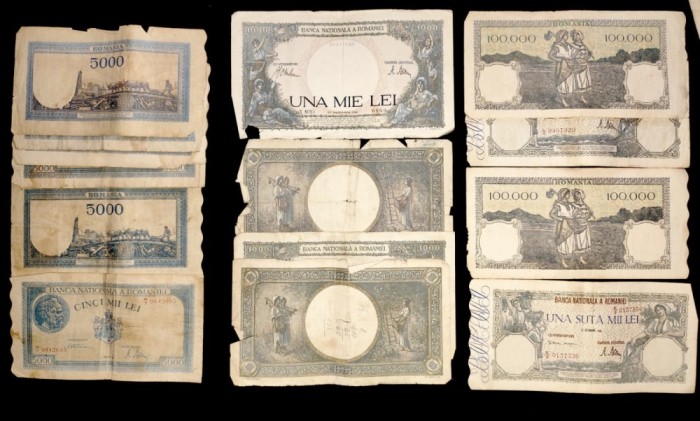 Lot bancnote Rom&acirc;nia 1941-1946 - stare excelentă - colecție rară