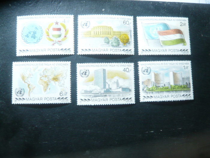 Serie Ungaria 1980 - 25 Ani ONU , 6 valori