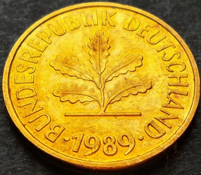 Moneda 5 PFENNIG - RF GERMANIA, anul 1989 F *cod 2083 A foto