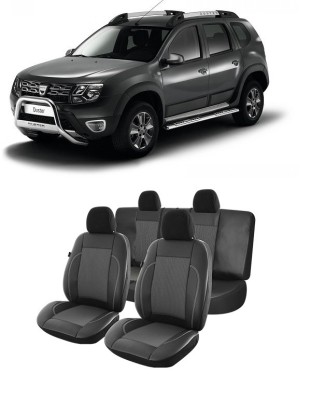 Set huse scaune compatibile Dacia Duster 2010-2017 Piele + Textil (Compatibile cu sistem AIRBAG) foto