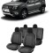 Set huse scaune compatibile Dacia Duster 2010-2017 Piele + Textil (Compatibile cu sistem AIRBAG)