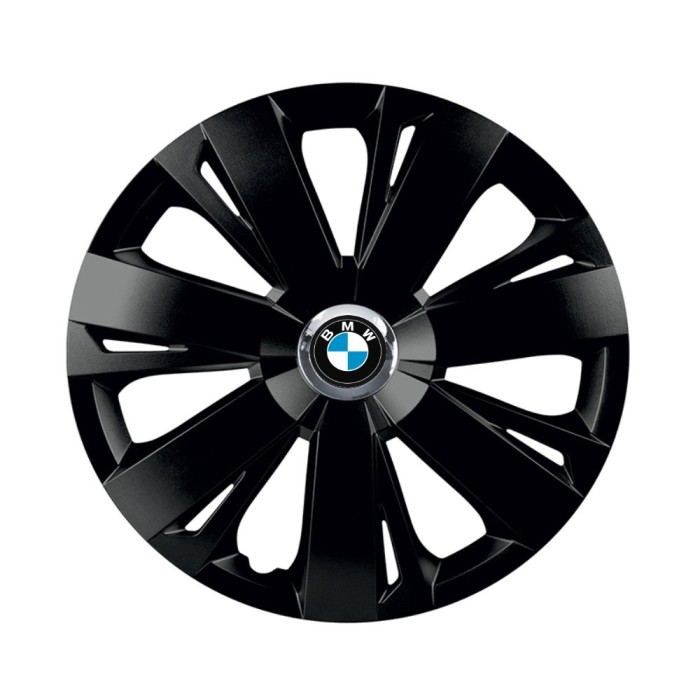 Set 4 capace roti Negre Cu Inel Cromat Energy R14 pentru gama auto BMW