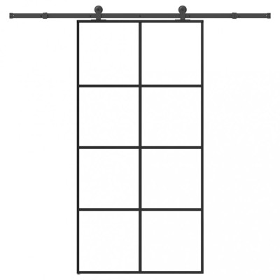 vidaXL Ușă glisantă cu set feronerie 102,5x205 cm sticlă ESG/aluminiu foto