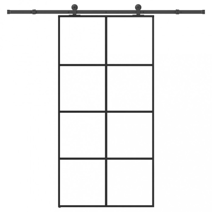 vidaXL Ușă glisantă cu set feronerie 102,5x205 cm sticlă ESG/aluminiu