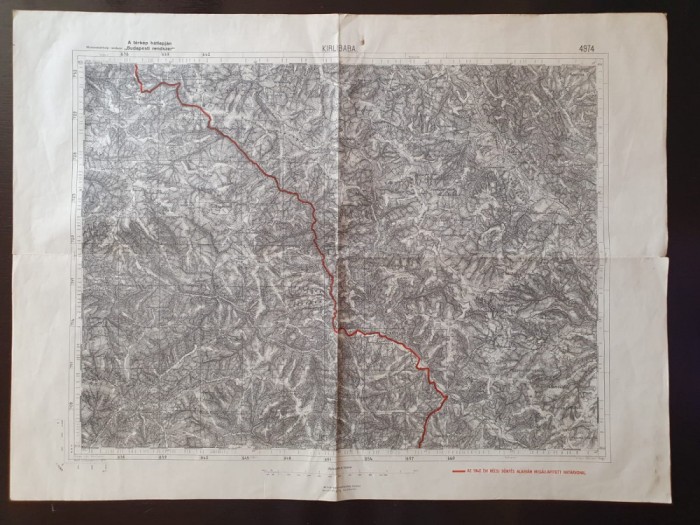 HST PM132 Harta maghiară C&acirc;rlibaba cca 1940 tipărită pe ambele fețe