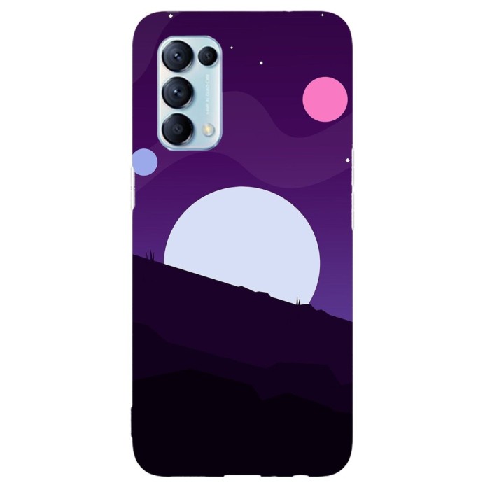 Husa compatibila cu Oppo A53 model Minimal Night, Silicon, TPU, Viceversa