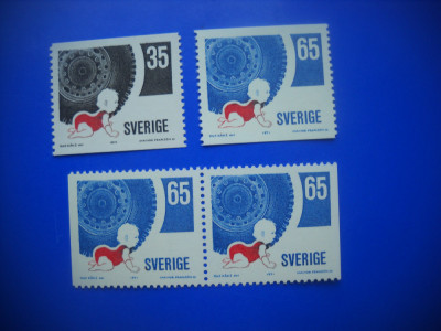 HOPCT TIMBRE SUEDIA MNH 1146 PREVENTIA RUTIERA -VARIANTE-4 VAL 1971-NESTAMPILAT foto