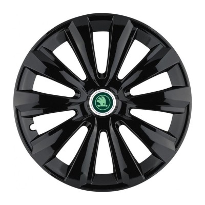 Set 4 Capace Roti Autohelix MSA&amp;reg; potrivite jantelor de 16 inch, pentru Skoda Verde model Delta Black foto