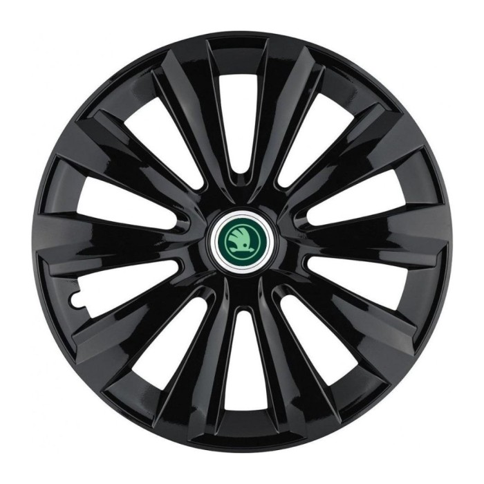 Set 4 Capace Roti Autohelix MSA&reg; potrivite jantelor de 16 inch, pentru Skoda Verde model Delta Black