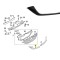 Ornament grila fata MAZDA CX-5, 02.2022-, partea dreapta, fumuriu crom,