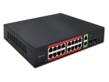 Switch Ethernet QOLTEC 52292, 18 porturi RJ45 + 2 SFP, IEC C13, negru