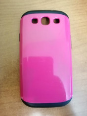 Husa/carcasa smartphone Galaxy S3 Mini, roz-negru foto